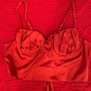 Red/burnt orange crop top